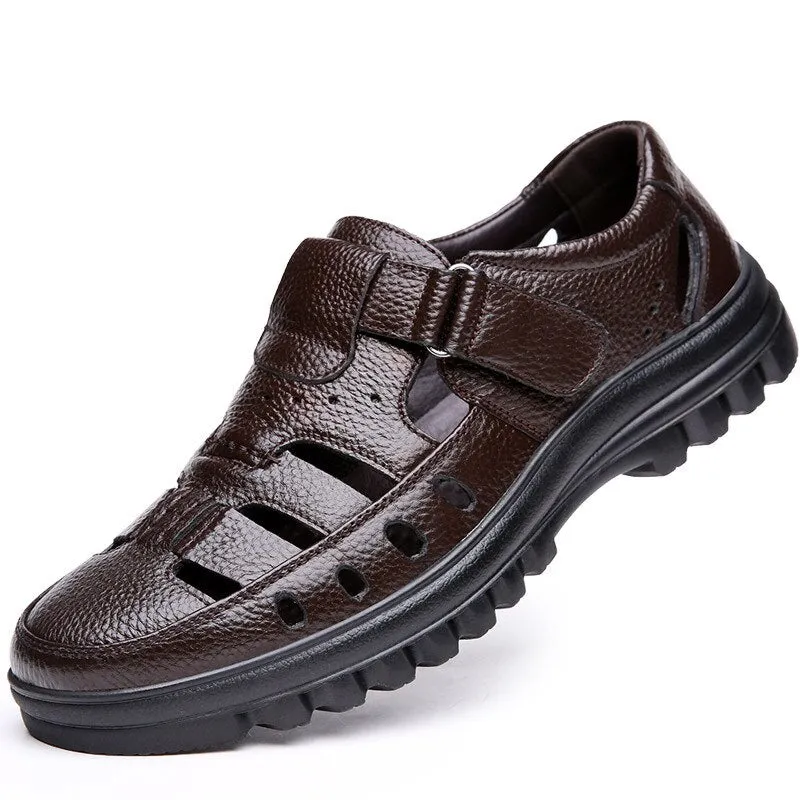 2021 Classic Mens Sandals Summer Genuine Leather Sandals Men Outdoor Casual Lightweight Sandal Fashion Men Slipper