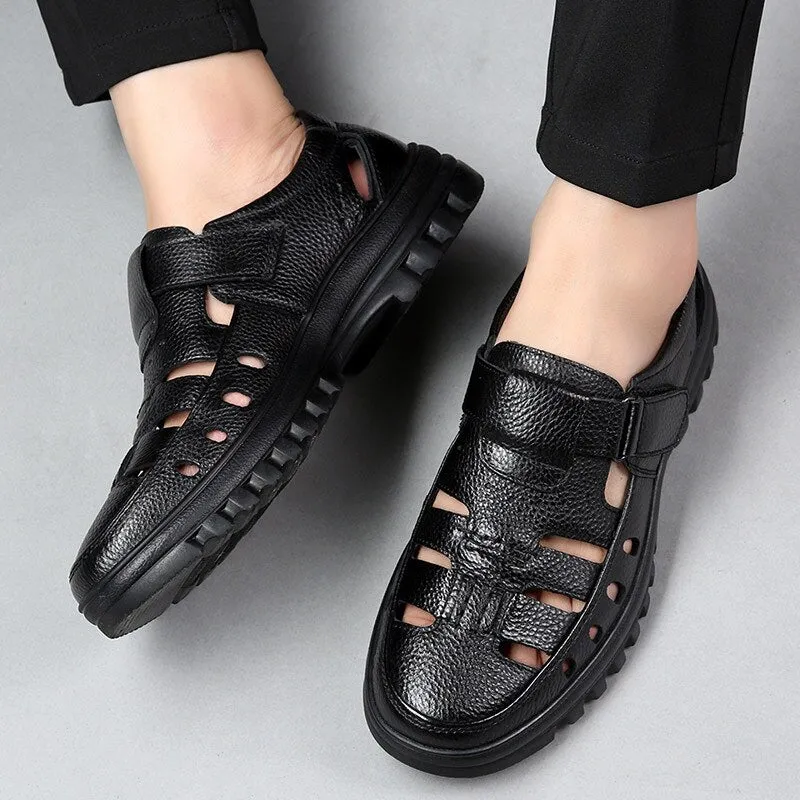 2021 Classic Mens Sandals Summer Genuine Leather Sandals Men Outdoor Casual Lightweight Sandal Fashion Men Slipper