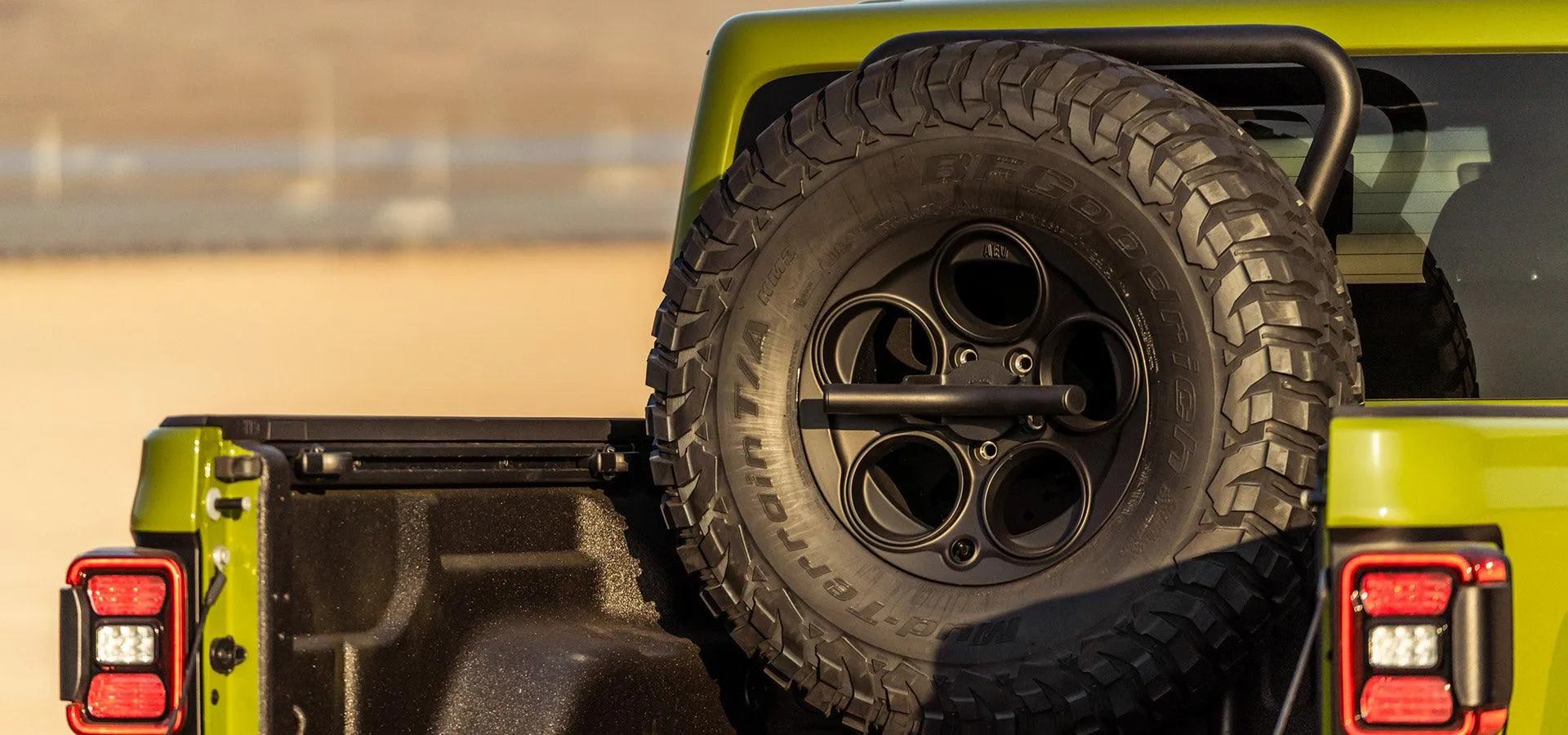 AEV VERTICAL TIRE MOUNT FOR GLADIATOR, HD RAM AND COLORADO