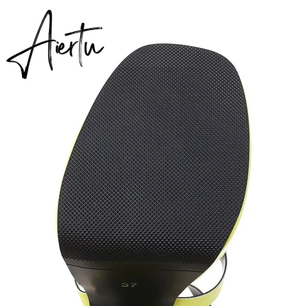 Aiertu   Sandals Women Summer Platform High Heels Weaved PU Leather Buckle Strap Black Red Women Pump Shoes sandalias mujer verano