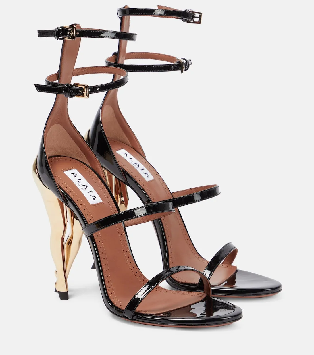 Alaïa patent leather Cabaret sandals, black