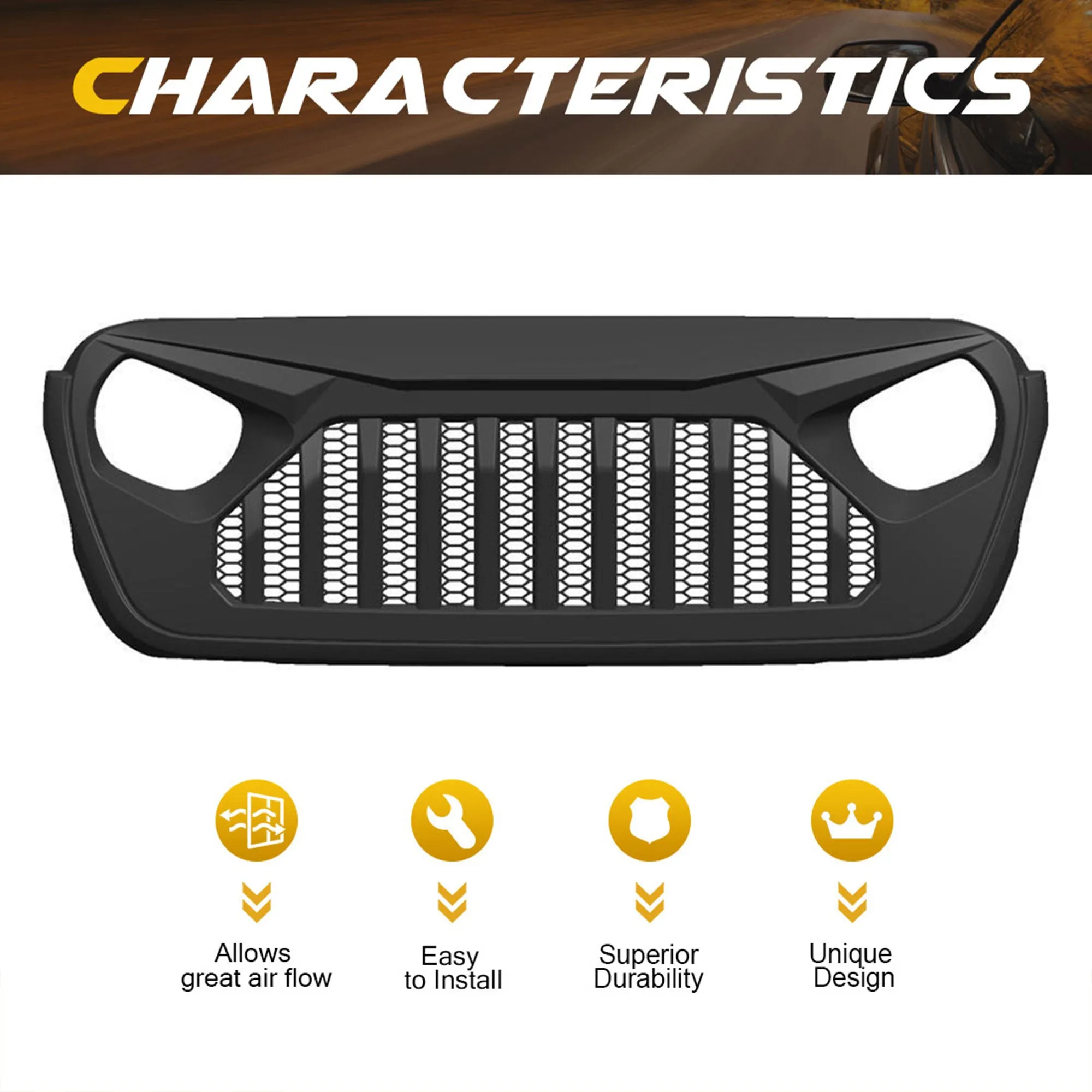 AMERICAN MODIFIED Vader Grille for 2018  Jeep Wrangler JL & 2020  Gladiator JT