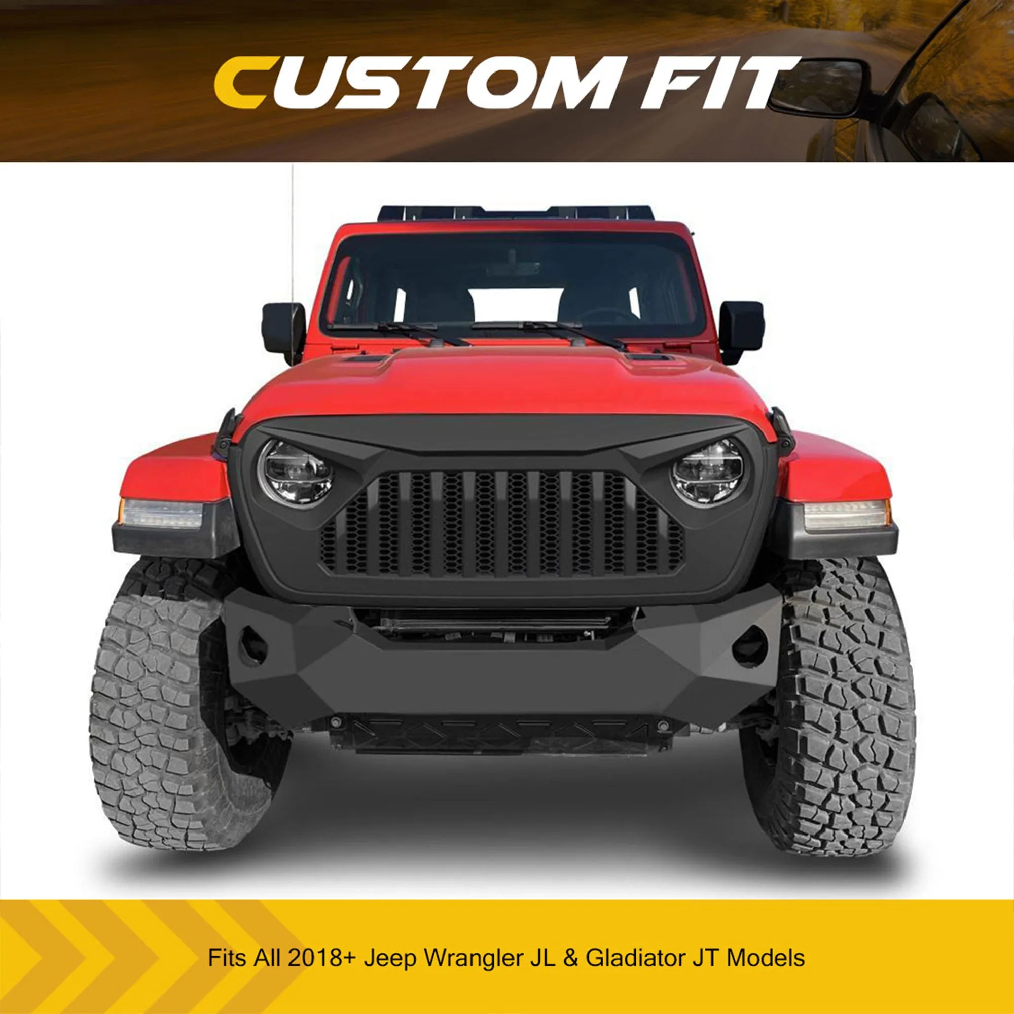 AMERICAN MODIFIED Vader Grille for 2018  Jeep Wrangler JL & 2020  Gladiator JT