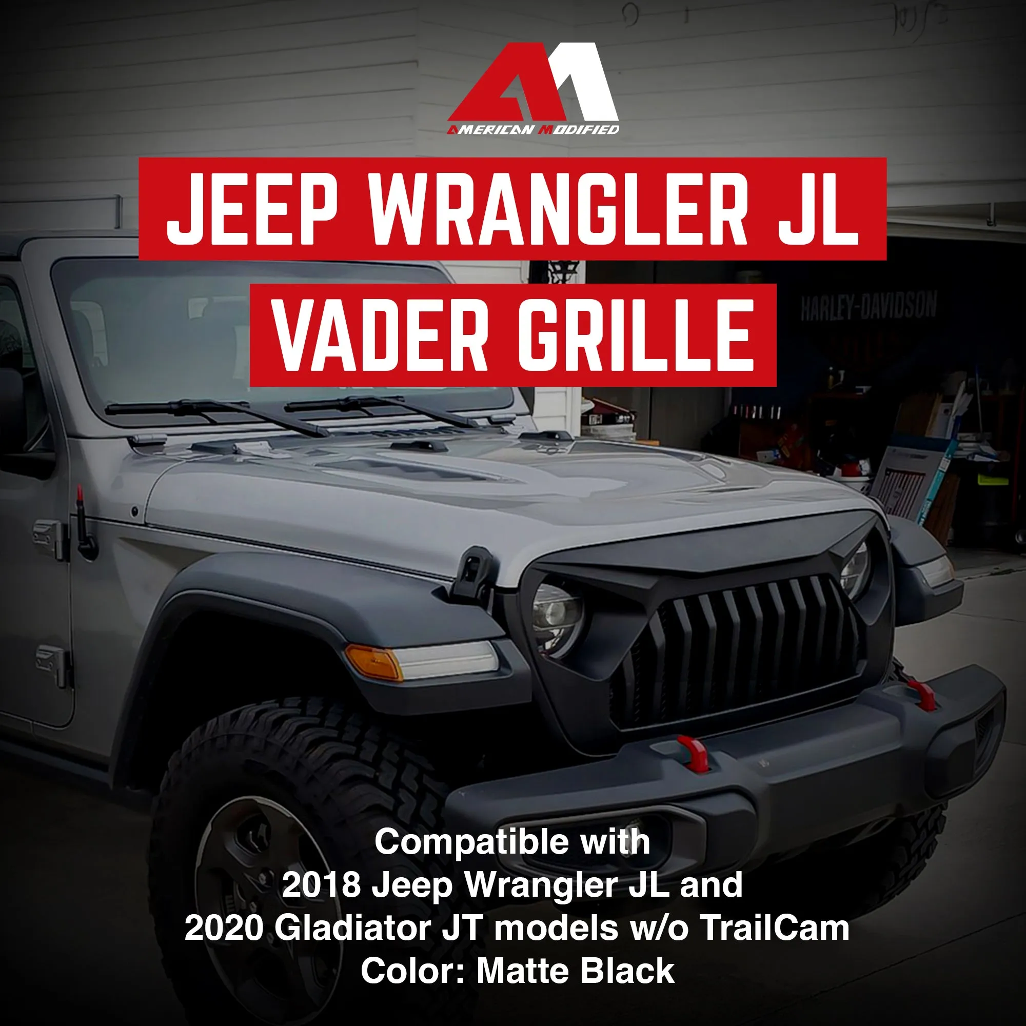AMERICAN MODIFIED Vader Grille for 2018  Jeep Wrangler JL & 2020  Gladiator JT
