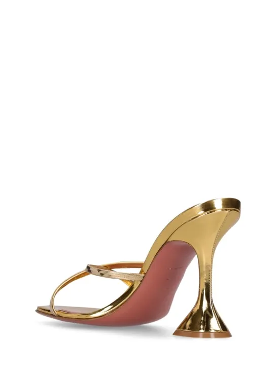 Amina Muaddi   95mm Henson mirror leather sandals 