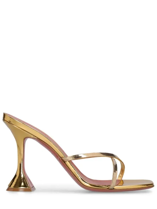 Amina Muaddi   95mm Henson mirror leather sandals 