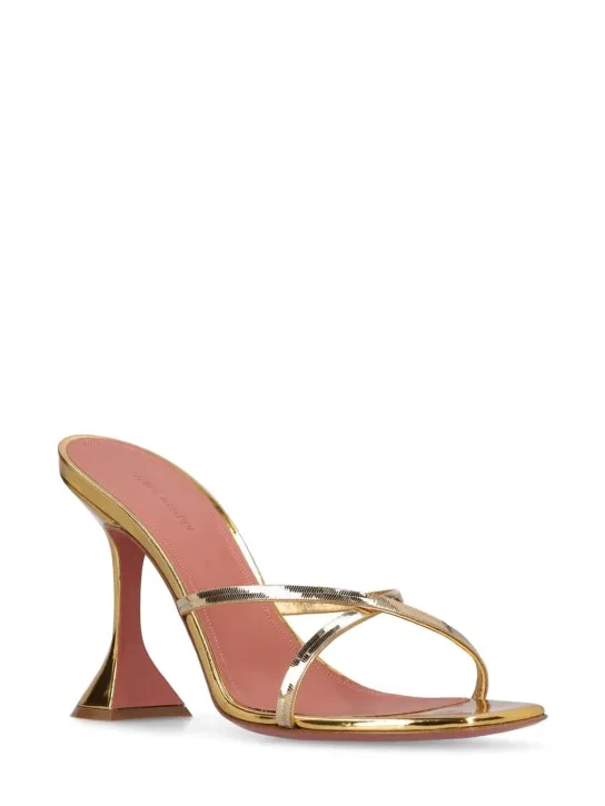 Amina Muaddi   95mm Henson mirror leather sandals 