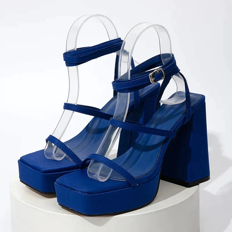 AMOZAE- - Green Gothic High Heel Women's Sandals