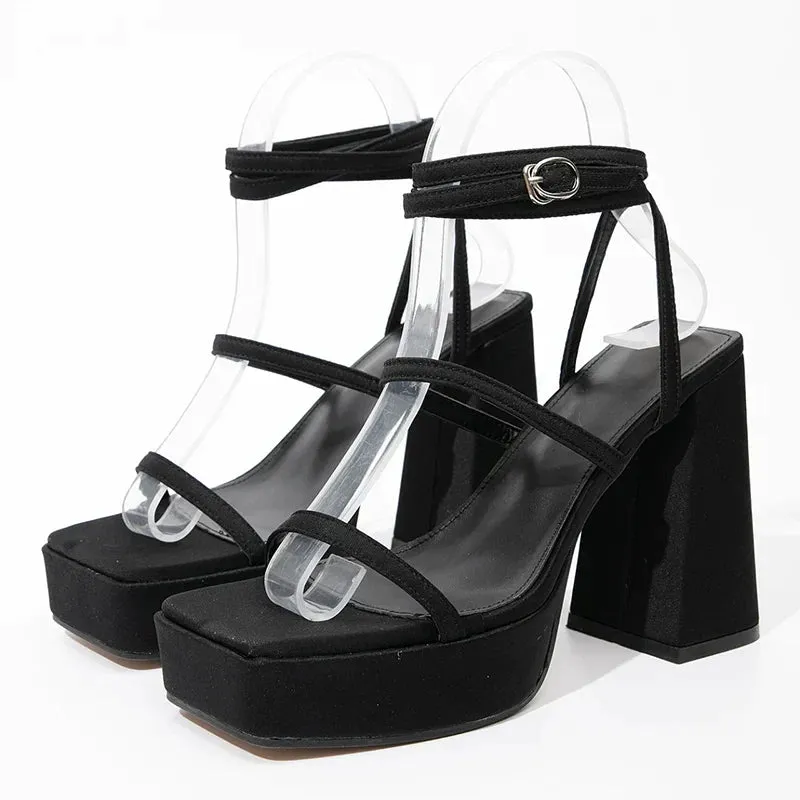AMOZAE- - Green Gothic High Heel Women's Sandals