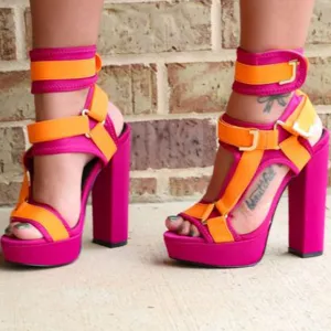 Amozae   High heels Plus size 43 platform custmoized colors party Gladiator ankle-strap ladies sandals shoes women