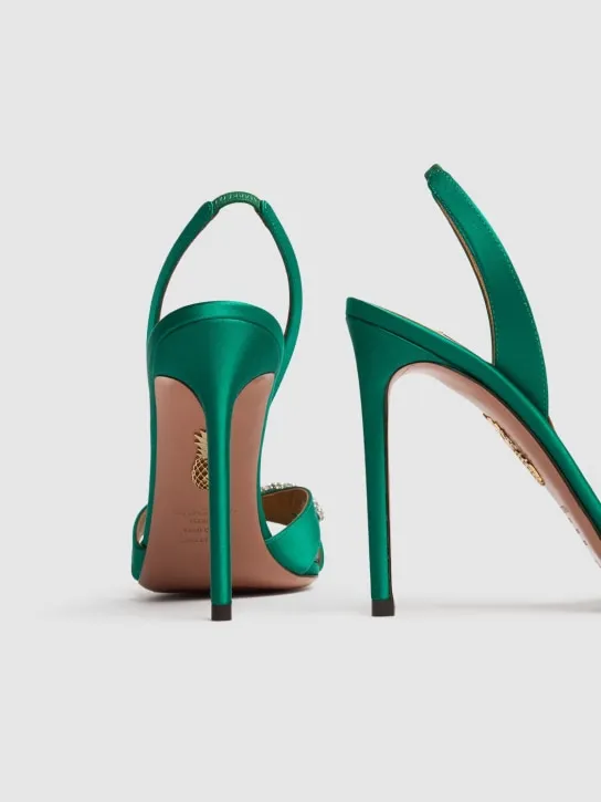 Aquazzura   105mm Very Bow Tie satin sandals 