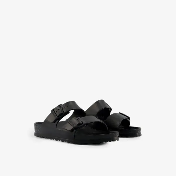 Arizona Double Strap Rubber Birkenstock Sandals, Black