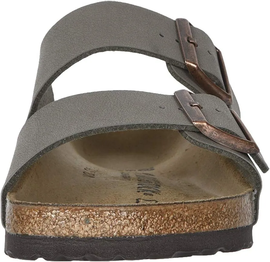 Arizona Flat Sandals - Birkibuc (Unisex) Birkenstock, Stone Birkibuc