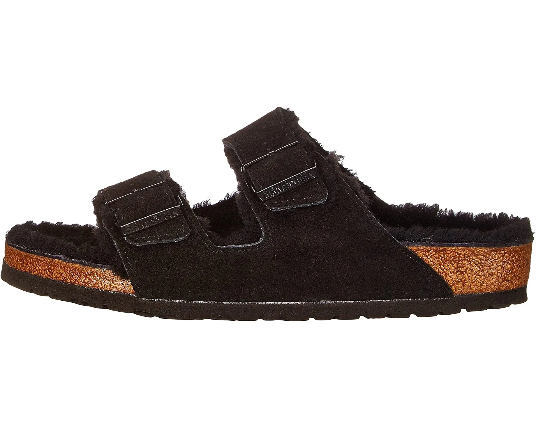 Arizona Shearling Birkenstock Sandals, black