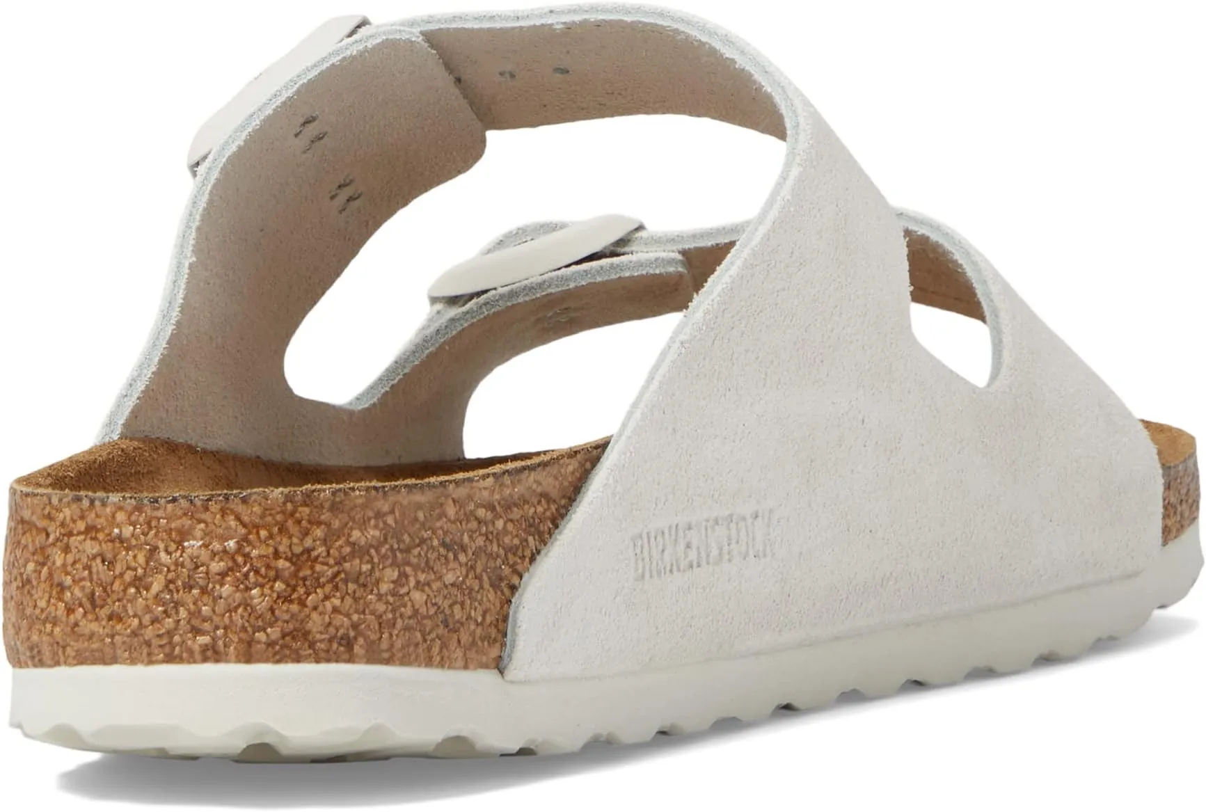 Arizona Soft Footbed Flat Sandals - Suede (Unisex) Birkenstock in Antique White Suede