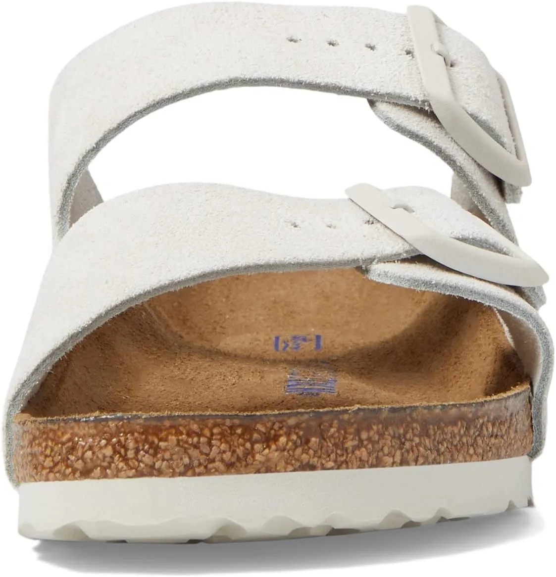 Arizona Soft Footbed Flat Sandals - Suede (Unisex) Birkenstock in Antique White Suede