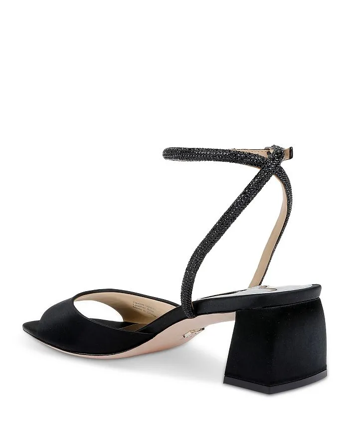 Badgley Mischka Women's Infinity Mid Heel Sandals with Embellishment
