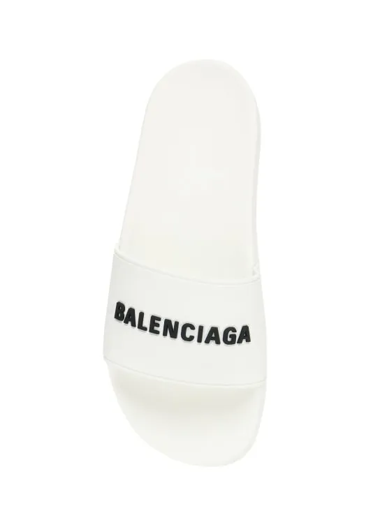 Balenciaga   Logo rubber pool slide sandals 