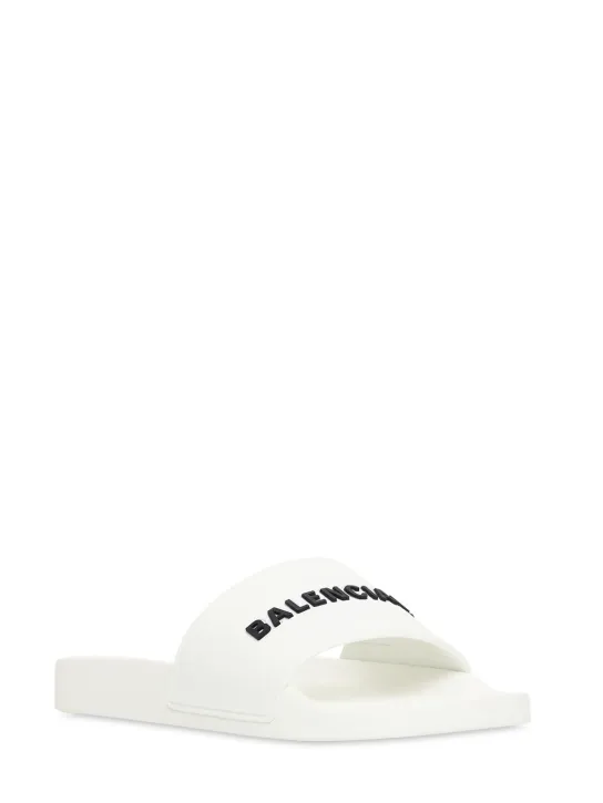 Balenciaga   Logo rubber pool slide sandals 