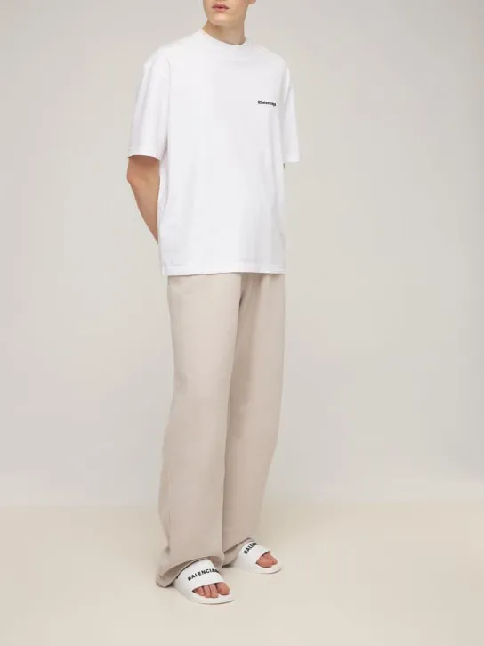 Balenciaga   Logo rubber pool slide sandals 