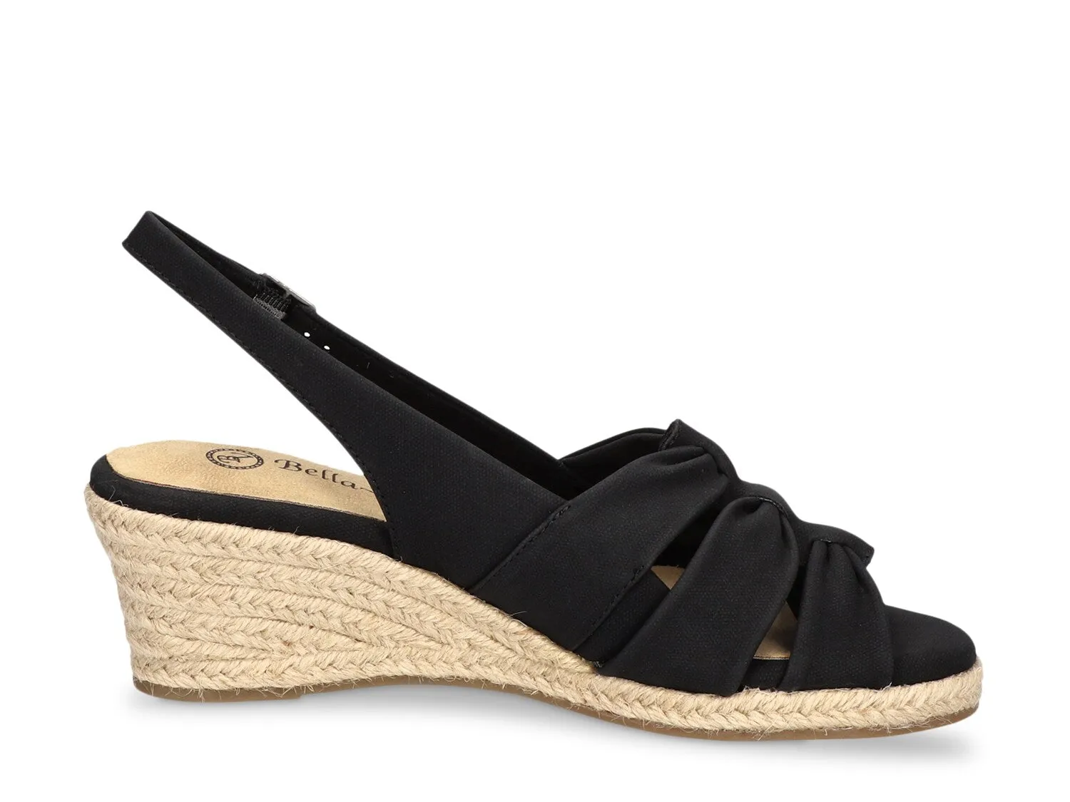 Bella Vita Cheerful Espadrille wedge sandals, black