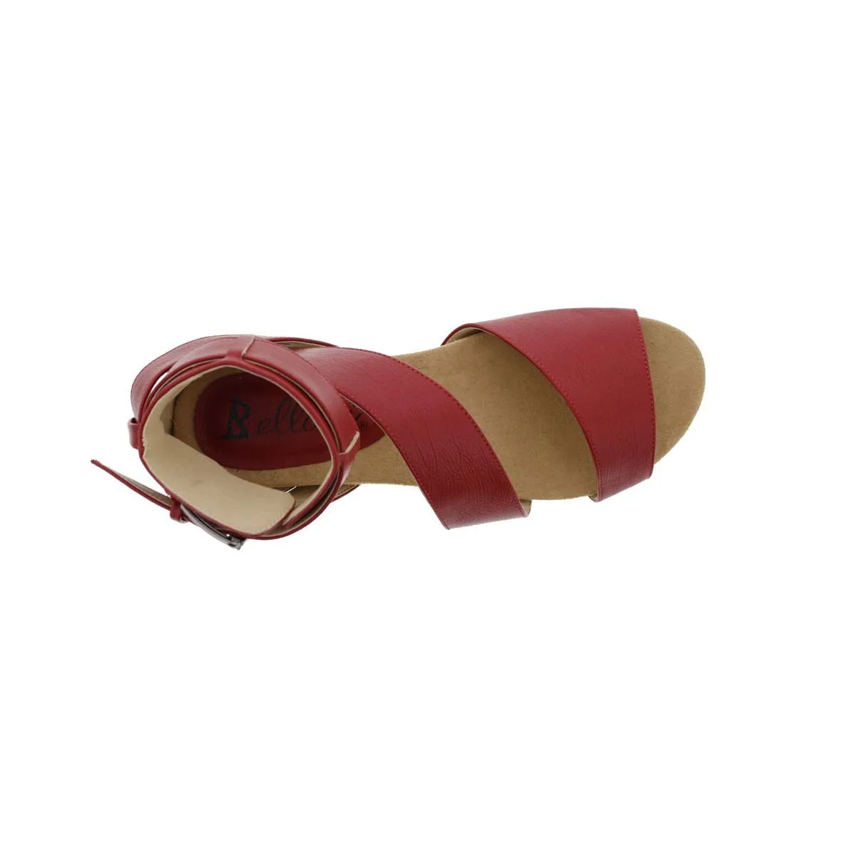 Bellini Nambi Women Adjustable Buckle Sandal In Red Smooth