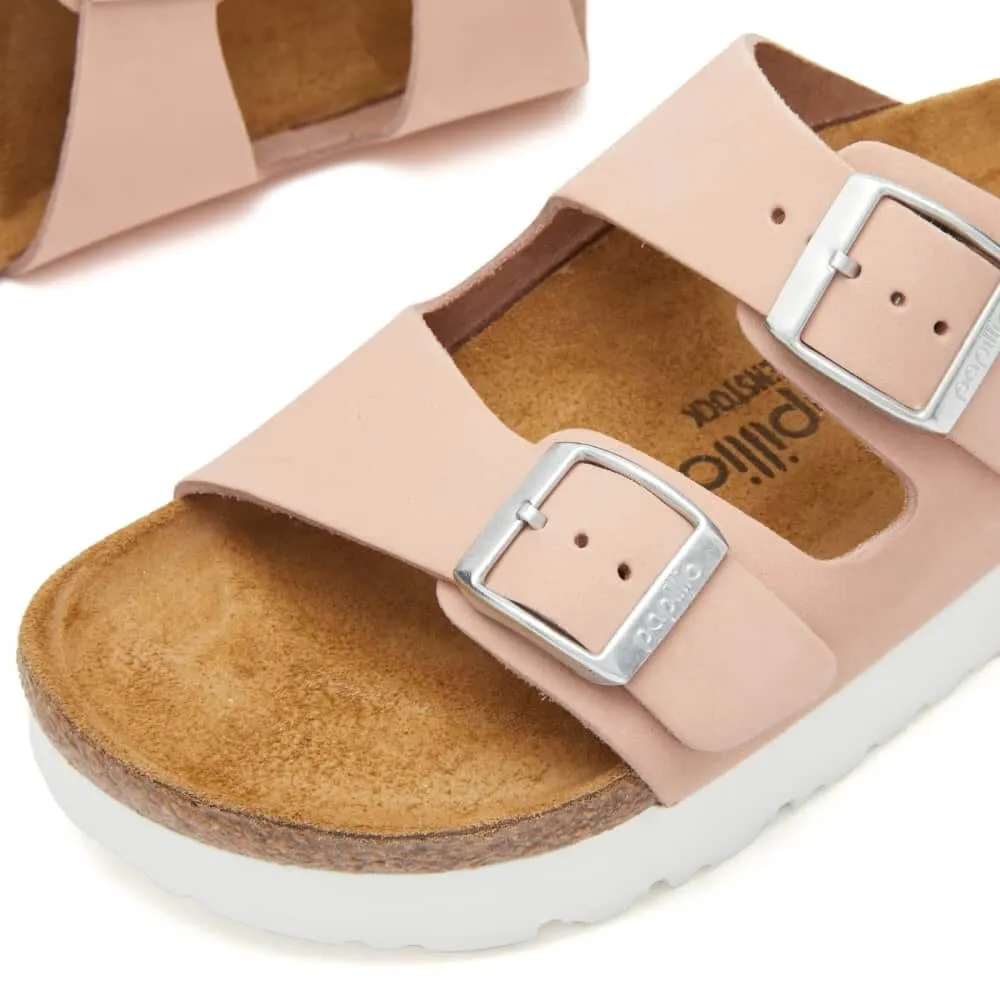 Birkenstock Arizona Platform Flex Nubuck Sandals, Light Pink