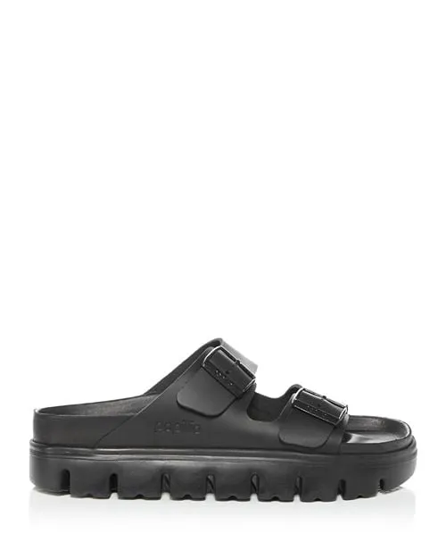 Birkenstock Women's Arizona Chunky Slip-On Sandals with Buckle Insole color Black