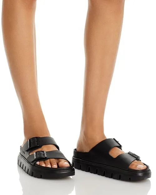 Birkenstock Women's Arizona Chunky Slip-On Sandals with Buckle Insole color Black