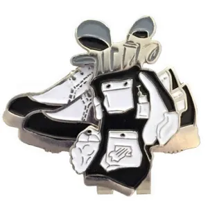 Black & White Golf Bag Golf Ball Marker Black Shoes Hat Clip