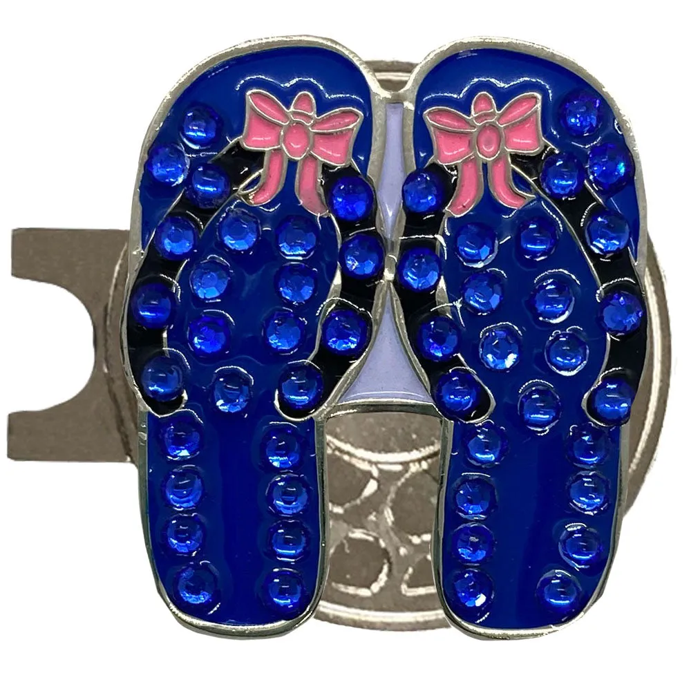 Blue Flip Flops Golf Ball Marker Hat Clip