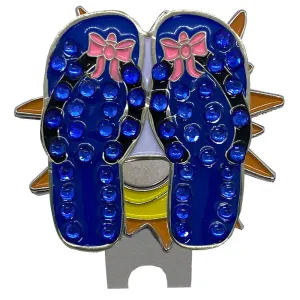 Blue Flip Flops Golf Ball Marker Sun Hat Clip