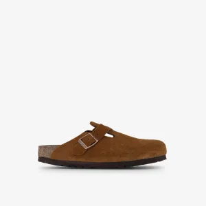 Boston Suede Clogs with Embossed Birkenstock Logo, mink
