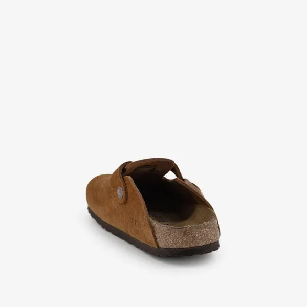 Boston Suede Clogs with Embossed Birkenstock Logo, mink