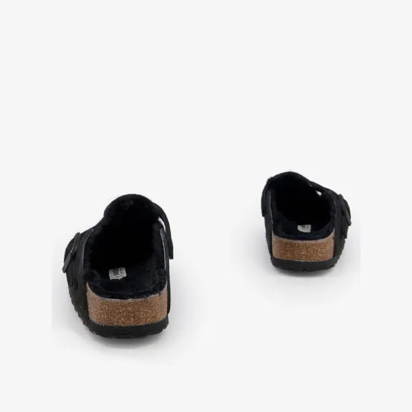 Boston Suede Sandals with Birkenstock Buckles, Black