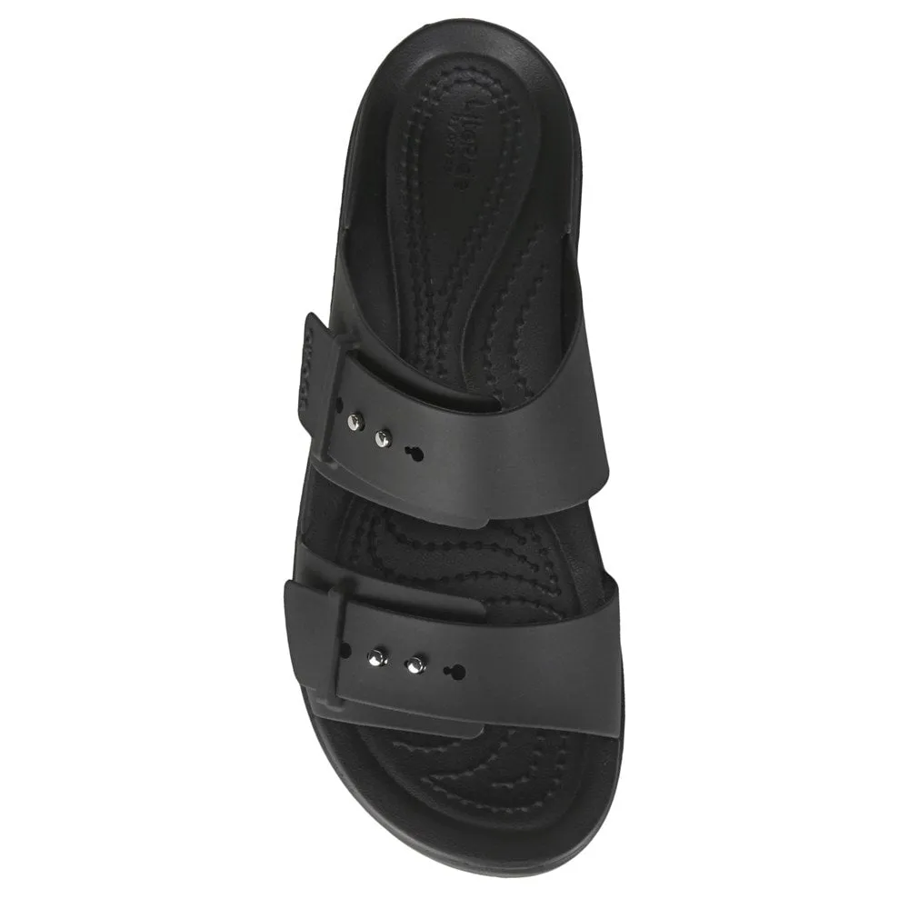 Brooklyn Crocs Women's Buckle Platform Sandals, Black