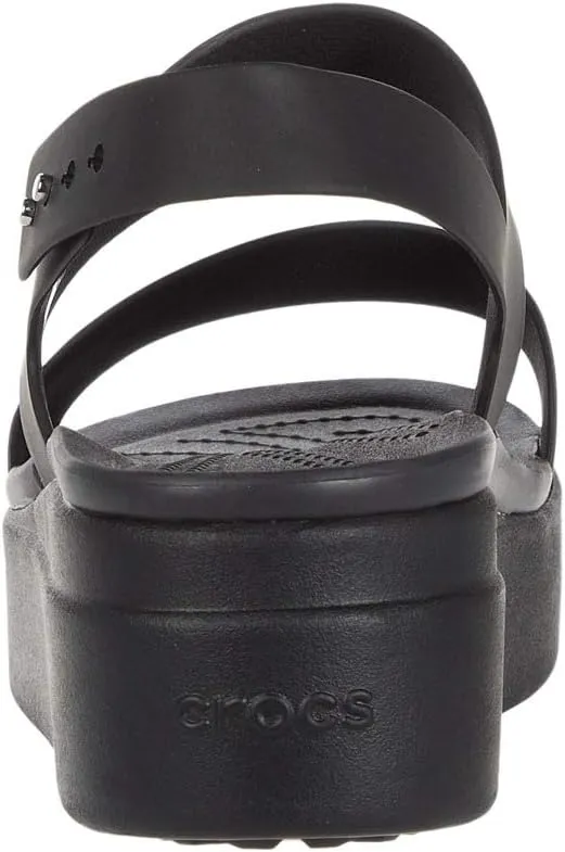 Brooklyn Low Wedge Crocs Flat Sandals in Black/Black