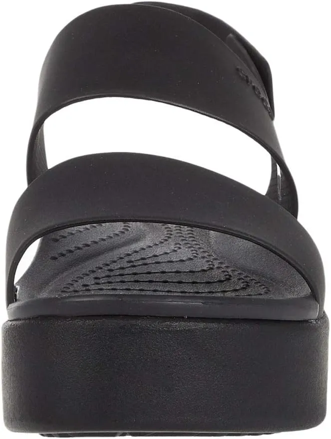 Brooklyn Low Wedge Crocs Flat Sandals in Black/Black