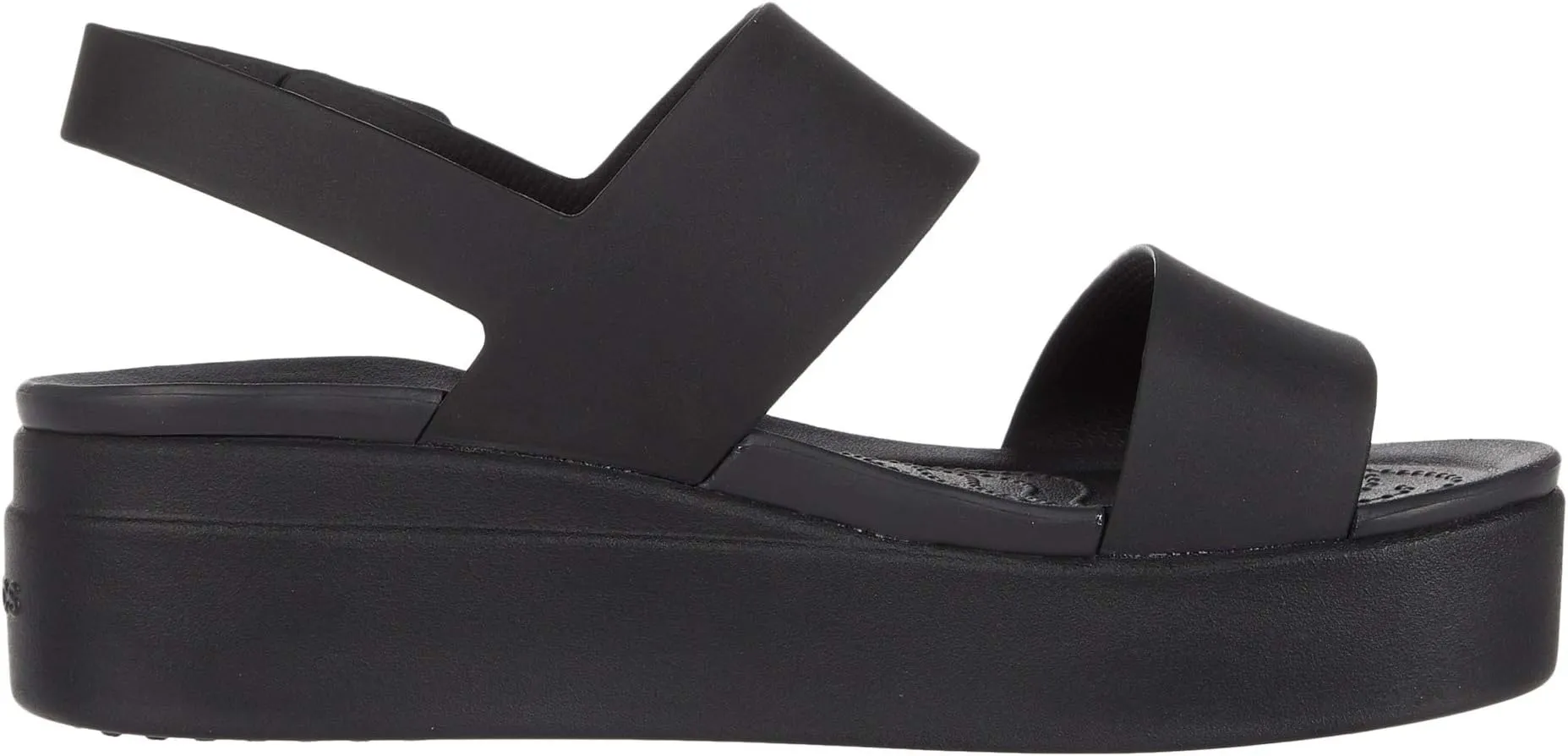 Brooklyn Low Wedge Crocs Flat Sandals in Black/Black