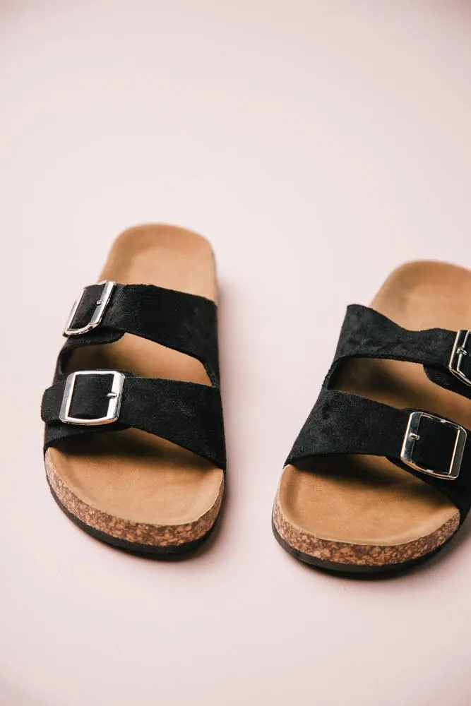 Buckle Sandals in Black - FINAL SALE