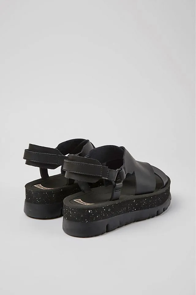 Camper Oruga Up leather sandals, black