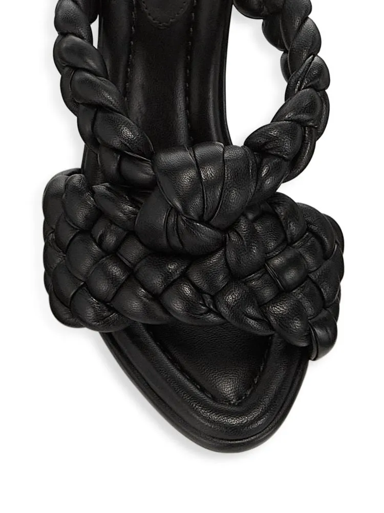 Carlotta Alexandre Birman Braided Leather Sandals, Black