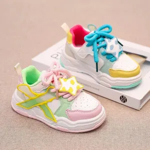 Children's Casual Shoes - Girls' Sneakers with Cute Stars - TSS243