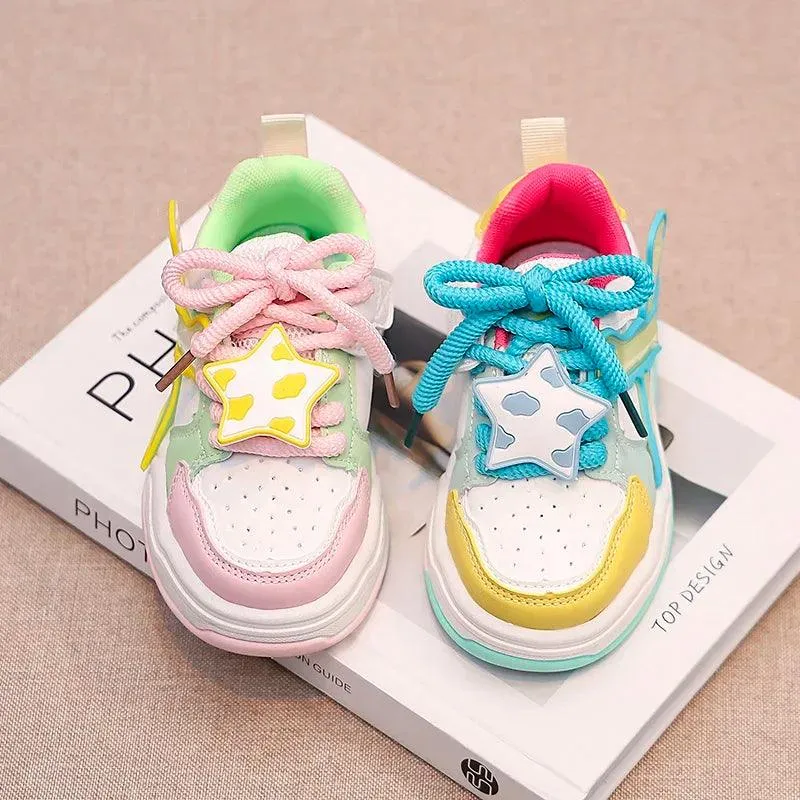 Children's Casual Shoes - Girls' Sneakers with Cute Stars - TSS243