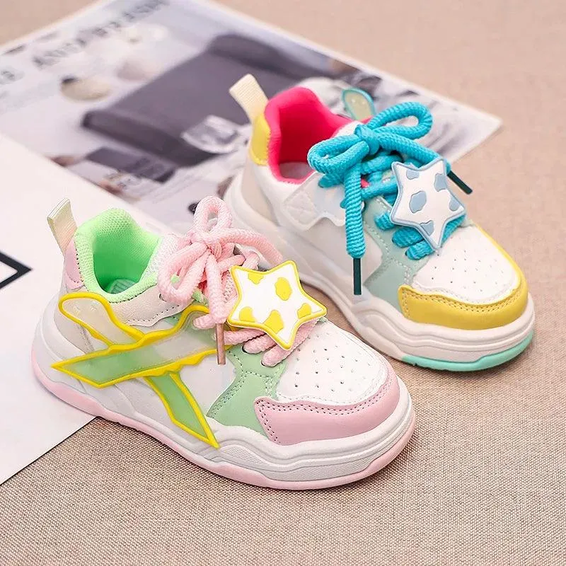 Children's Casual Shoes - Girls' Sneakers with Cute Stars - TSS243