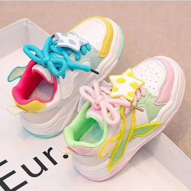 Children's Casual Shoes - Girls' Sneakers with Cute Stars - TSS243