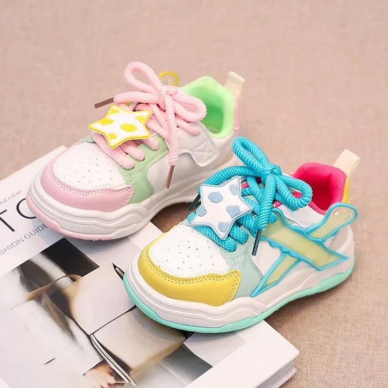 Children's Casual Shoes - Girls' Sneakers with Cute Stars - TSS243