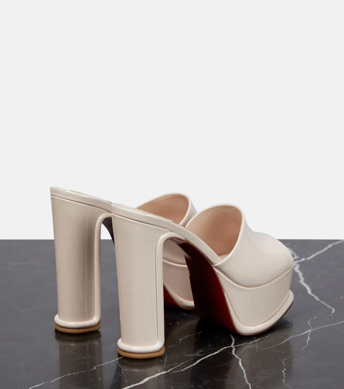 Christian Louboutin amali alta patent leather sandals, white
