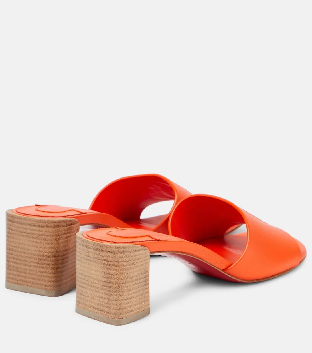 Christian Louboutin so cl 55 embossed leather mules, orange