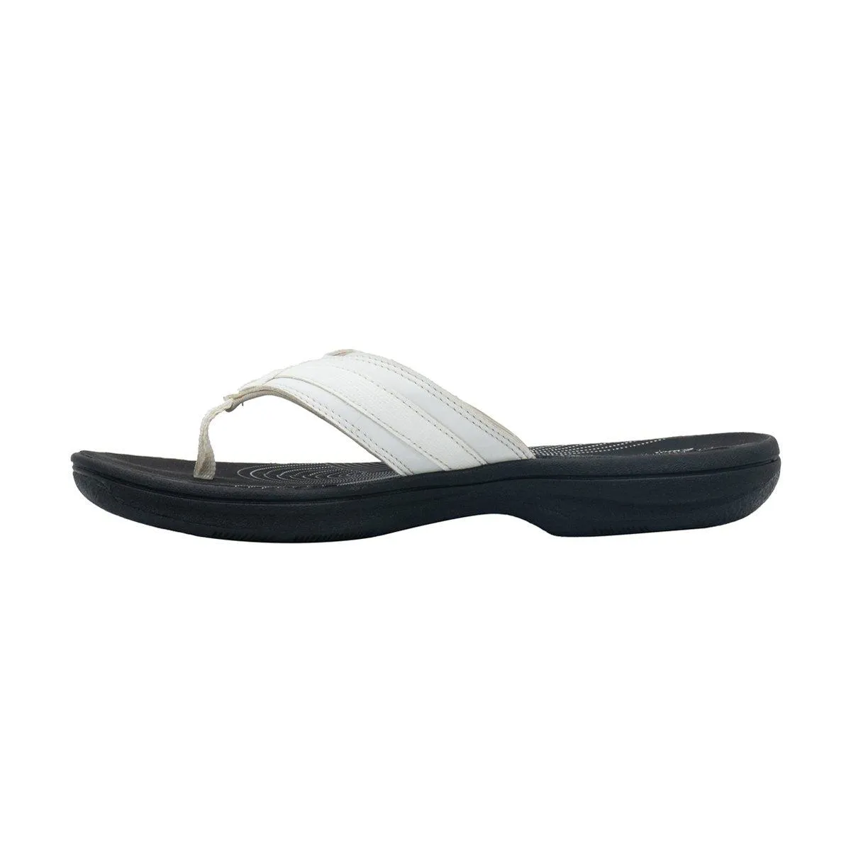 Clarks Cloudsteppers Breeze Sea Sandals Flip Flops Fabric White Colour For Women